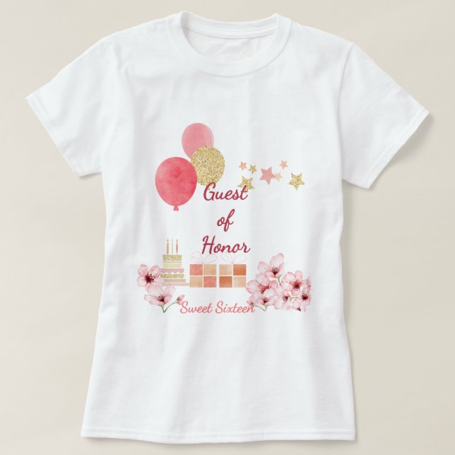 Camiseta Caprichos y Deseos Dulces 16 Cumpleaños Invitada d (Diseño del anverso)