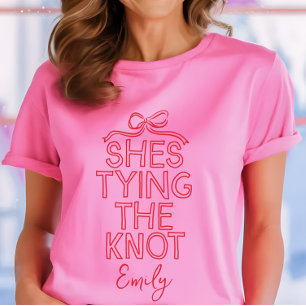 Camiseta Caprichosa coqueta lazo que ata el nudo despedida 