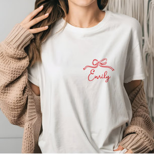 Camiseta Caprichosa coqueta lazo que ata lazo de ducha nupc
