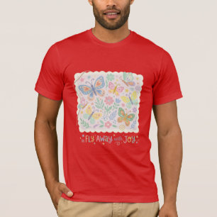 Camiseta Caprichoso Aleteo: Mariposas de Impresión en Bloqu