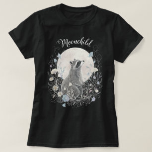 Camiseta Caprichoso Mapache "Moonchild" - Bosque Místico Bl