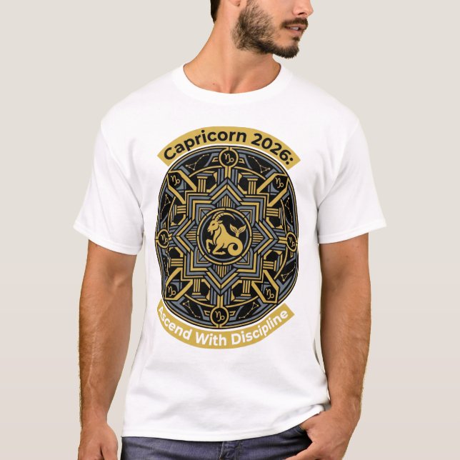 Camiseta Capricorn 2026 Zodiac Mandala | Earth Sign Astro (Anverso)