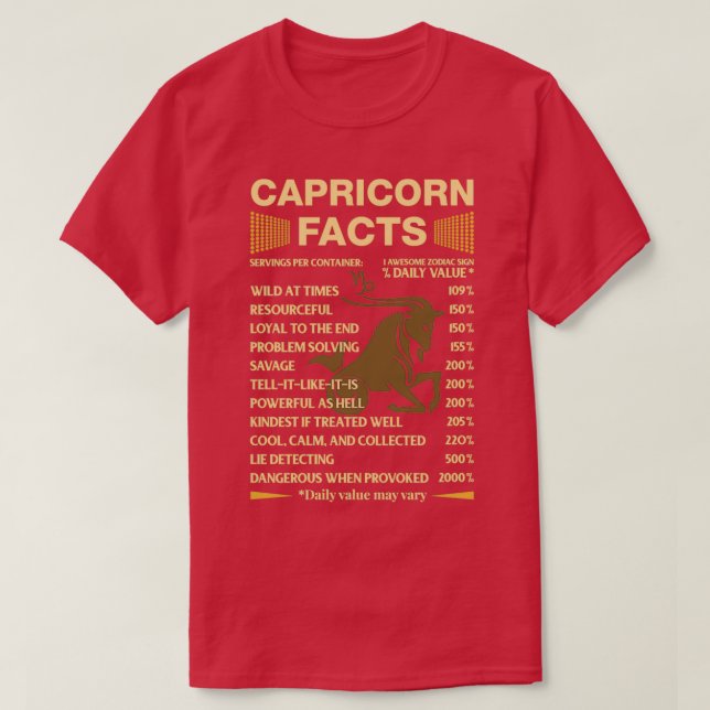 Camiseta Capricorn Facts Zodiac Sign Astrology Birthday Gif (Diseño del anverso)
