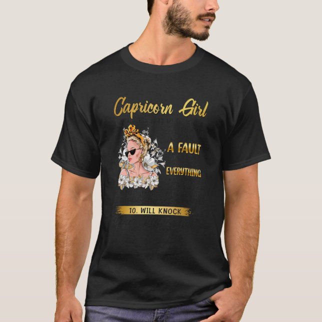Camiseta Capricorn Girl Birthday Queen Zodiac Sign Horoscop (Anverso)