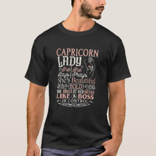 Camiseta Capricorn Lady Astrología Zodiac Rótulo Capricorn
