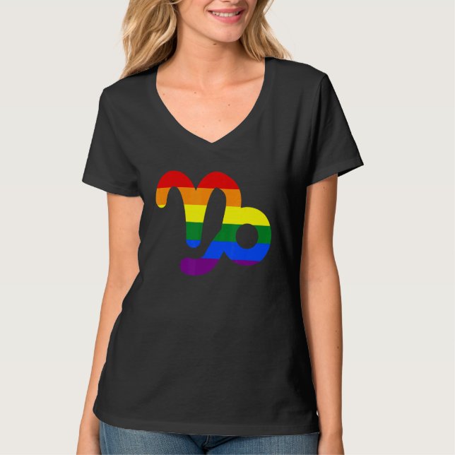 Camiseta Capricorn Zodiac Rótulo Lgbt (Anverso)
