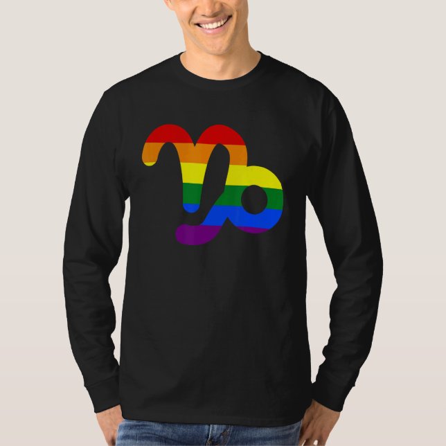 Camiseta Capricorn Zodiac Rótulo Lgbt (Anverso)
