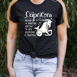 Camiseta  Capricorn Zodiac Sign Horoscope Traits