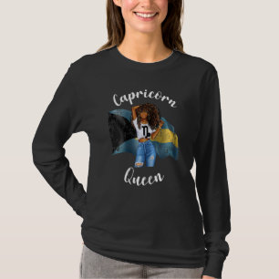 Camiseta Capricornio afro bahameña Reina mujer negra Z