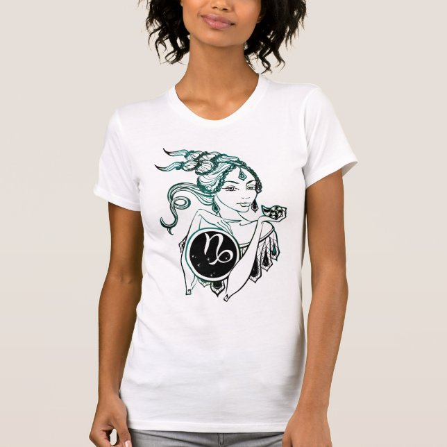 Camiseta Capricornio Art Deco Lady (Anverso)