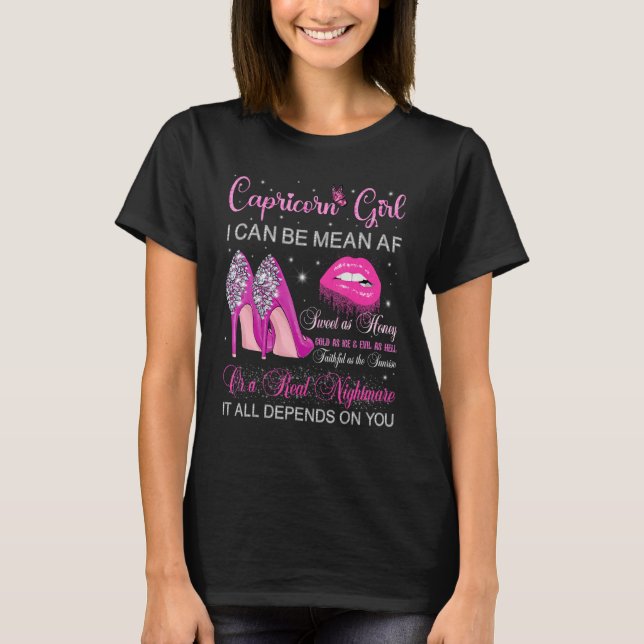 Camiseta Capricornio Chica Cumpleaños Tos Altos Lipas de go (Anverso)