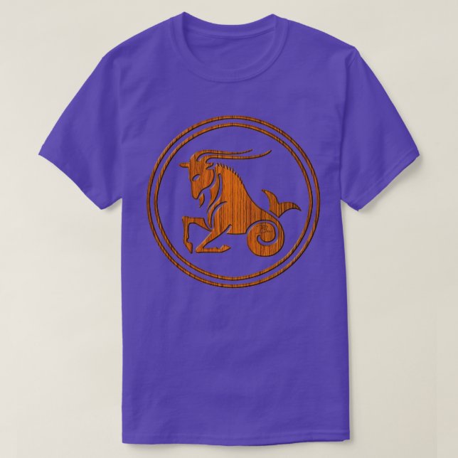 Camiseta Capricornio de madera Rótulo de Astrología de Cabr (Diseño del anverso)