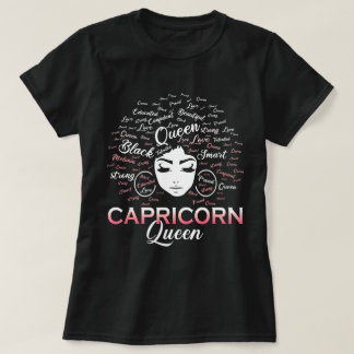 Camiseta Capricornio de mujeres negras Reina enero cumpleañ