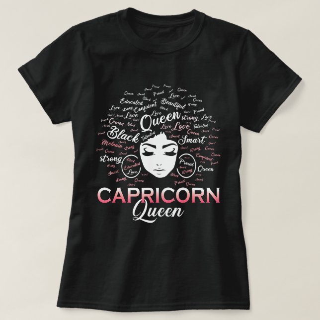 Camiseta Capricornio de mujeres negras Reina enero cumpleañ (Diseño del anverso)