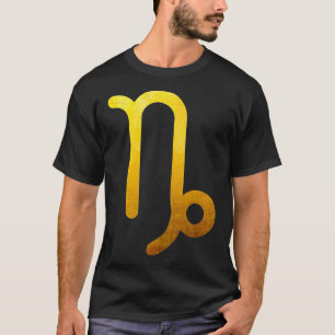 Camiseta Capricornio de oro vintage ZodiacArt Rótulo de ast