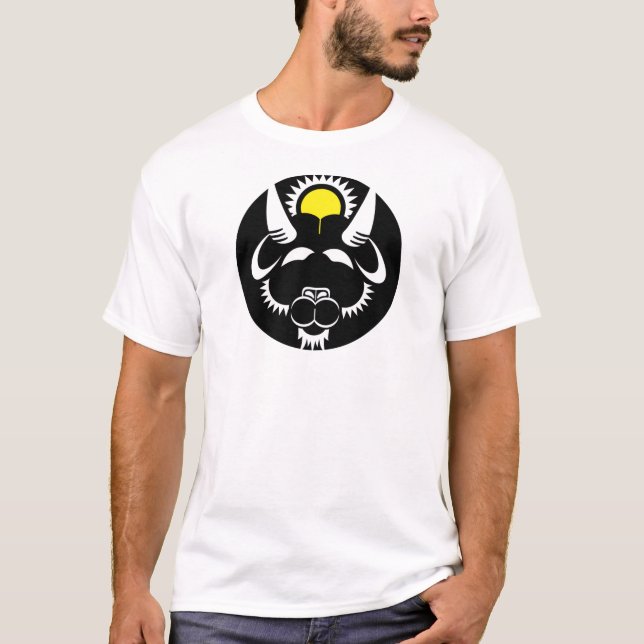 Camiseta Capricornio gráfico de cabra en blanco y negro (Anverso)