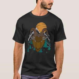 Camiseta Capricornio Retrato Animal Salvaje Impresión De Ca