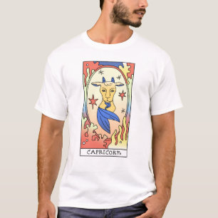 Camiseta Capricornio Rótulo Zodiaco Resumen Art Vintage