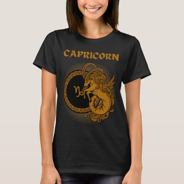 Camiseta Capricornio Zodiac de estilo medieval (Anverso)
