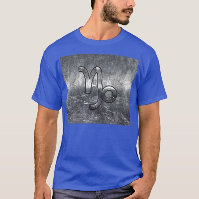 Camiseta Capricornio Zodiaco Símbolo de acero perturbado (Anverso)