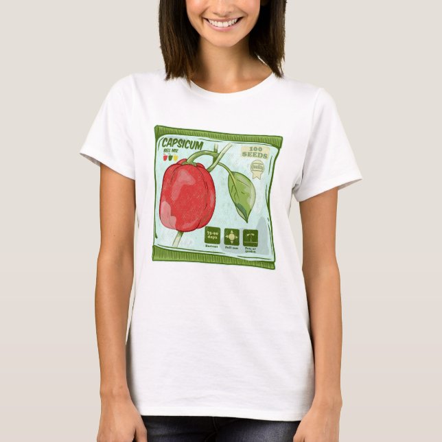 Camiseta Capsicum Semillas de pimiento rojo (Anverso)