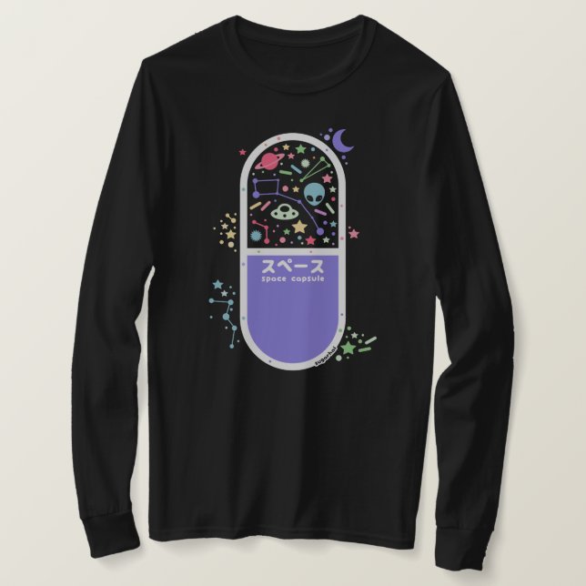 Camiseta Cápsula de espacio de Gótico Pastel (Anverso del diseño)
