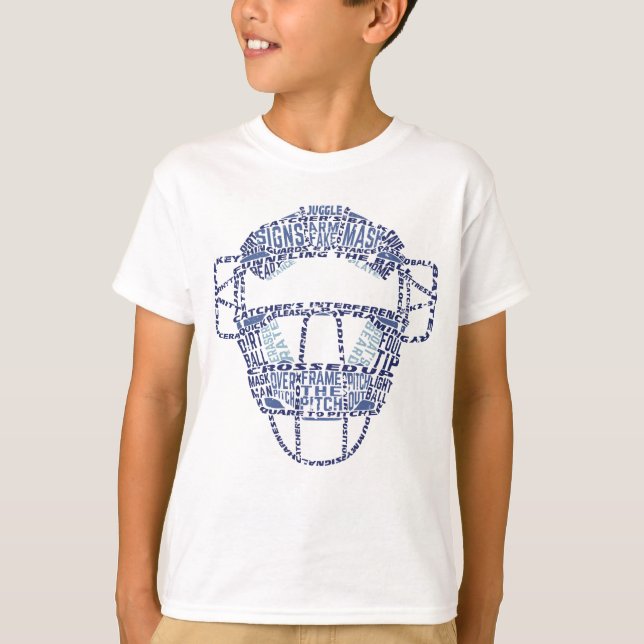 Camiseta Captadores de béisbol Tipografía de la máscara (Anverso)