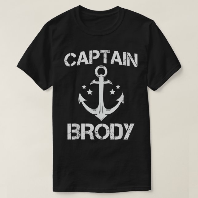 Camiseta CAPTAIN BRODY Funny Cumpleaños Nombre Personalizad (Diseño del anverso)