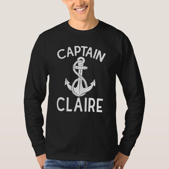 Camiseta Captain Claire Anchor Yacht Ship Boating Boat (Anverso)