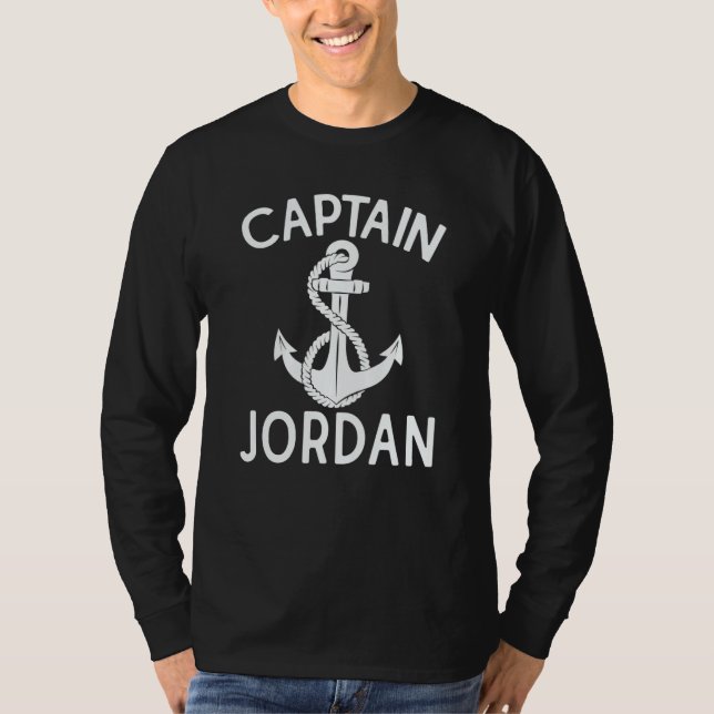 Camiseta Captain Jordan Boating Yacht Anchor Ship Boat (Anverso)