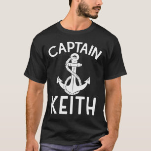 Camiseta Captain Keith Boat Ship Anchor Boating Yate
