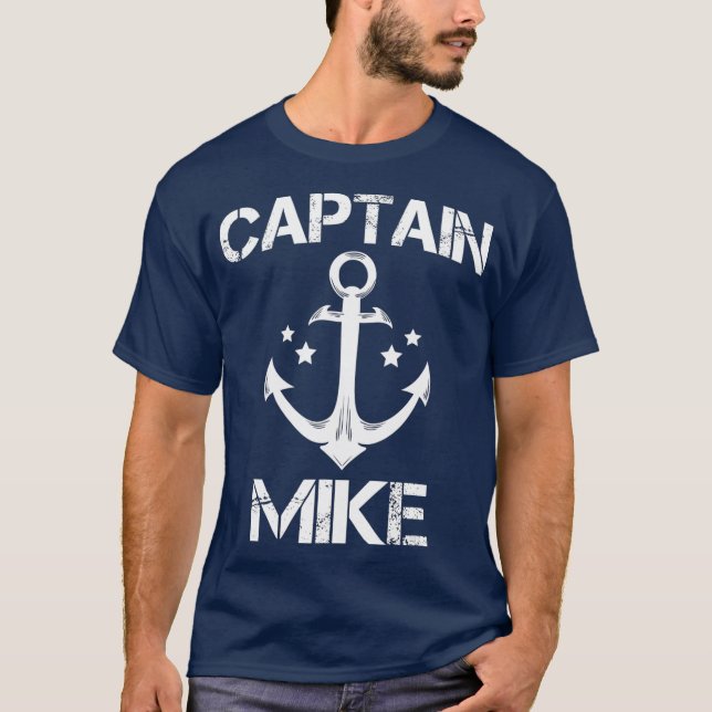 Camiseta CAPTAIN MIKE Funny Birthday Personalized Name (Anverso)