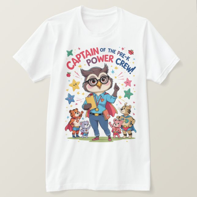 Camiseta Captain of the Pre-K Power Crew (Anverso del diseño)