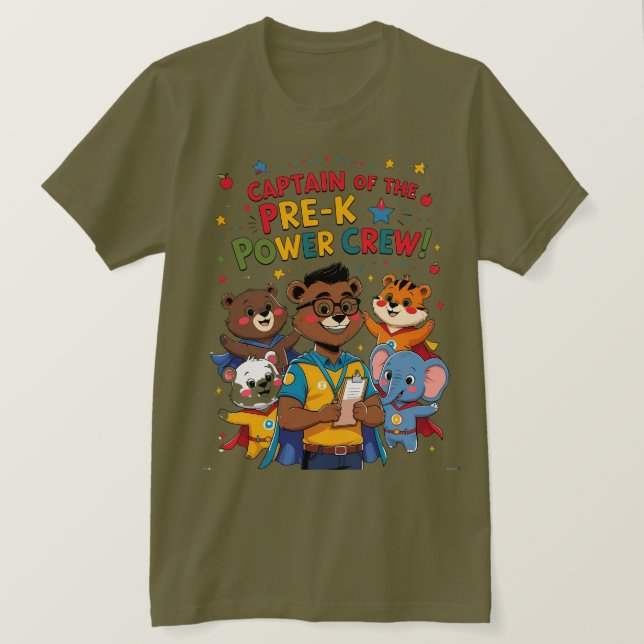 Camiseta Captain of the Pre-K Power Crew (Anverso del diseño)