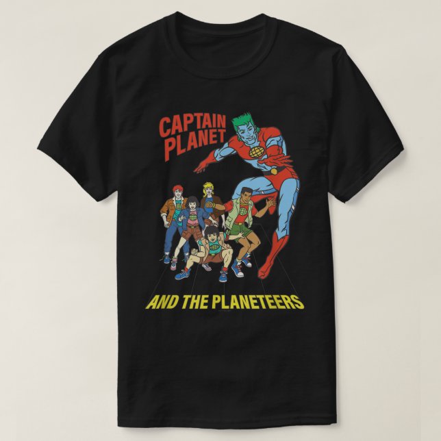Camiseta Captain Planet Planeteers United Retro Logo  (Diseño del anverso)