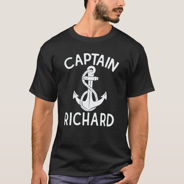 Camiseta Captain Richard Yacht Boat Anchor Boating Ship (Anverso)