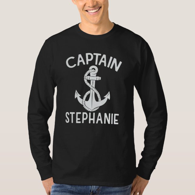 Camiseta Captain Stephanie Ship Boating Yacht Boat Anchor (Anverso)