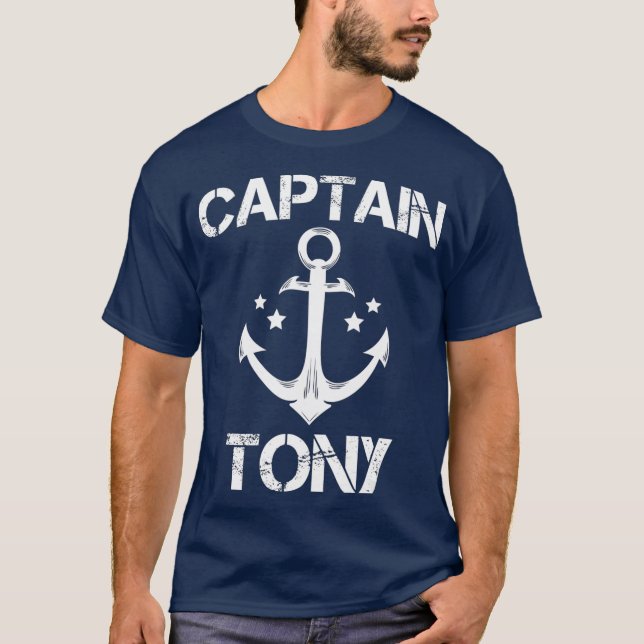 Camiseta CAPTAIN TONY Divertido nombre personalizado de cum (Anverso)