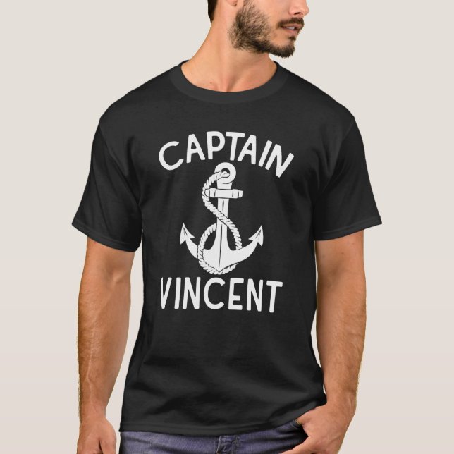 Camiseta Captain Vincent Yacht Ship Anchor Boating Boat (Anverso)
