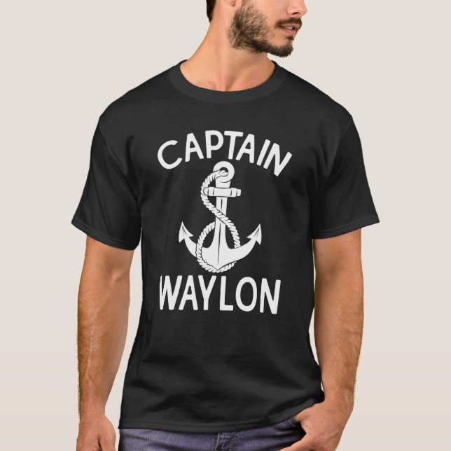 Camiseta Captain Waylon Boating Boat Anchor Ship Yacht (Anverso)