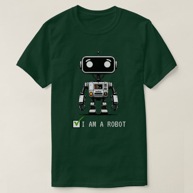 Camiseta Captcha Robot - Soy un robot (Diseño del anverso)