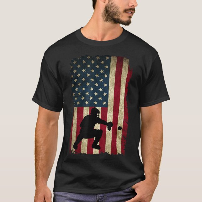 Camiseta Captores de béisbol: Deportivo Bandera Americana P (Anverso)