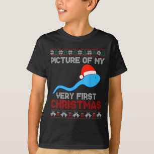 Camiseta Captura de mi primer Navidad - Esperma divertido S