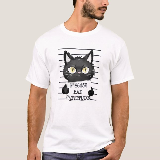 Camiseta Captura de pantalla de gato negro divertido y lind (Anverso)