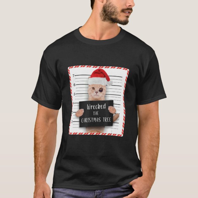 Camiseta Captura de pantalla de un gato navidad destrozó el (Anverso)