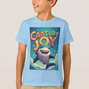 Camiseta Captura la Alegría: Tiburón de Dibujos Animados Ju