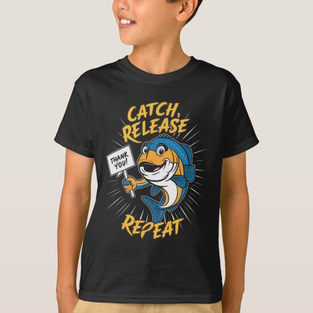 Camiseta Captura Y Liberación De Pesca Graciosa (Anverso)