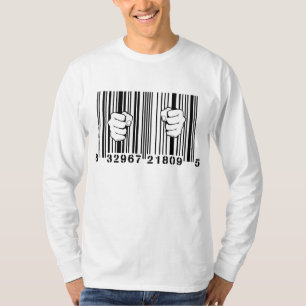 Camiseta Capturado por la prisión del código de barras de