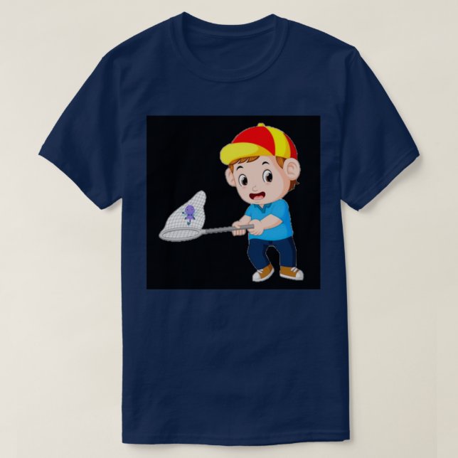 Camiseta Capturando bugs de mariposas 2 (Diseño del anverso)
