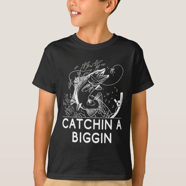 Camiseta Capturar a un pescador gigante cazando pescadores (Anverso)